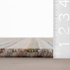 Brindle Stripe Hand Loom Knotted Wool Rug | Clay
