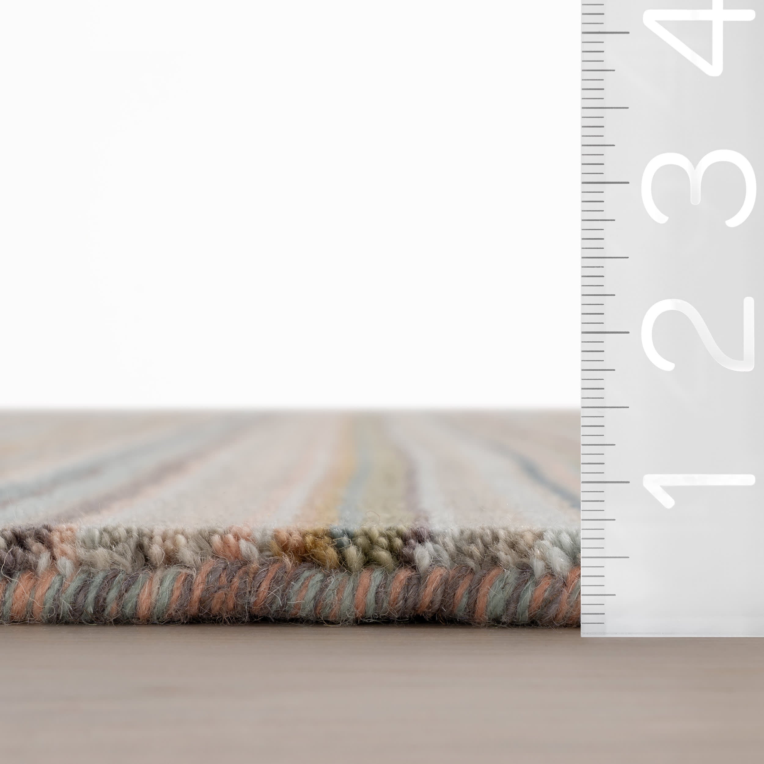 Brindle Stripe Hand Loom Knotted Wool Rug | Clay