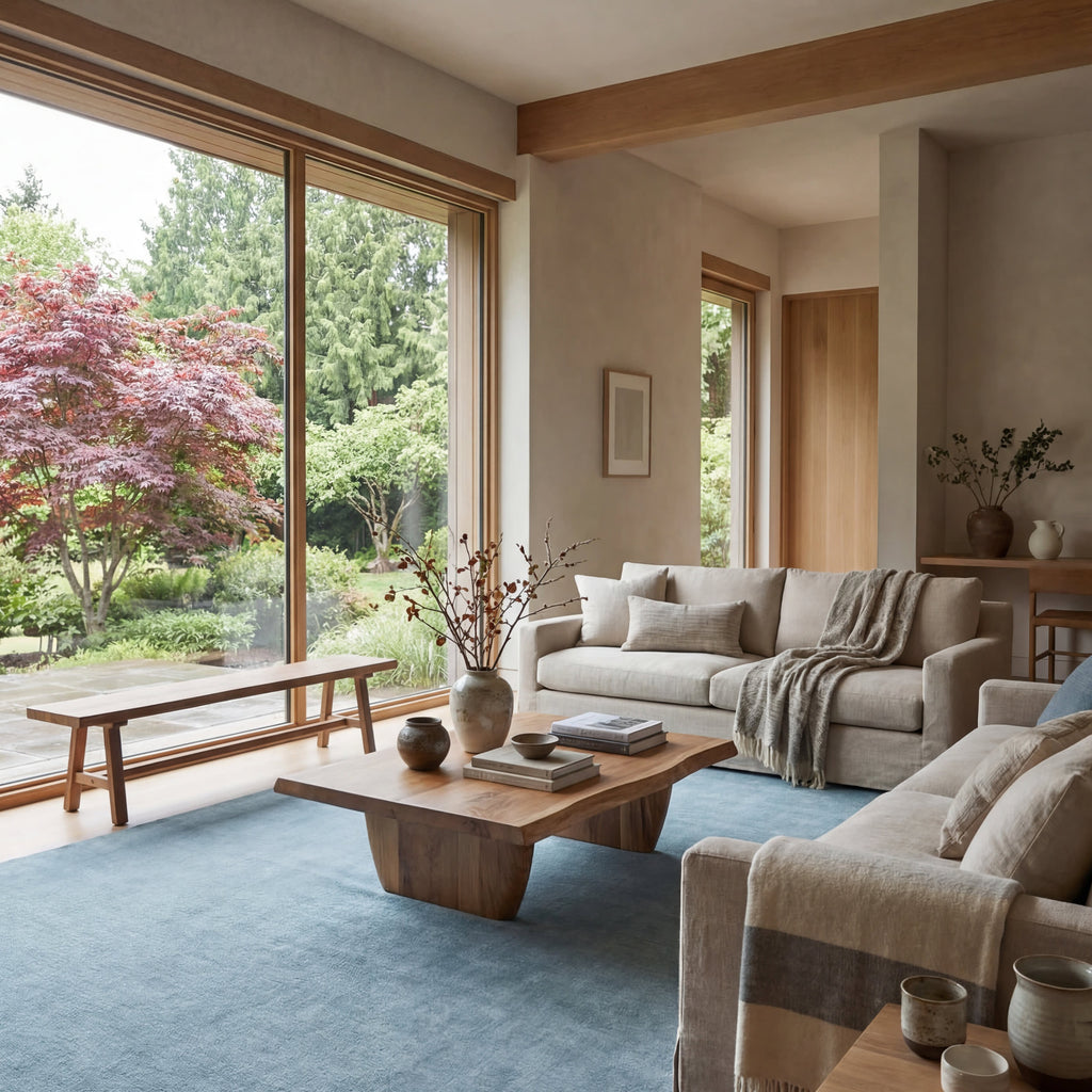 Ranya Modern Solid Rug | Blue
