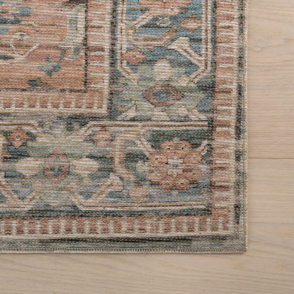 Ankhe Traditional Bordered Rug | Blue