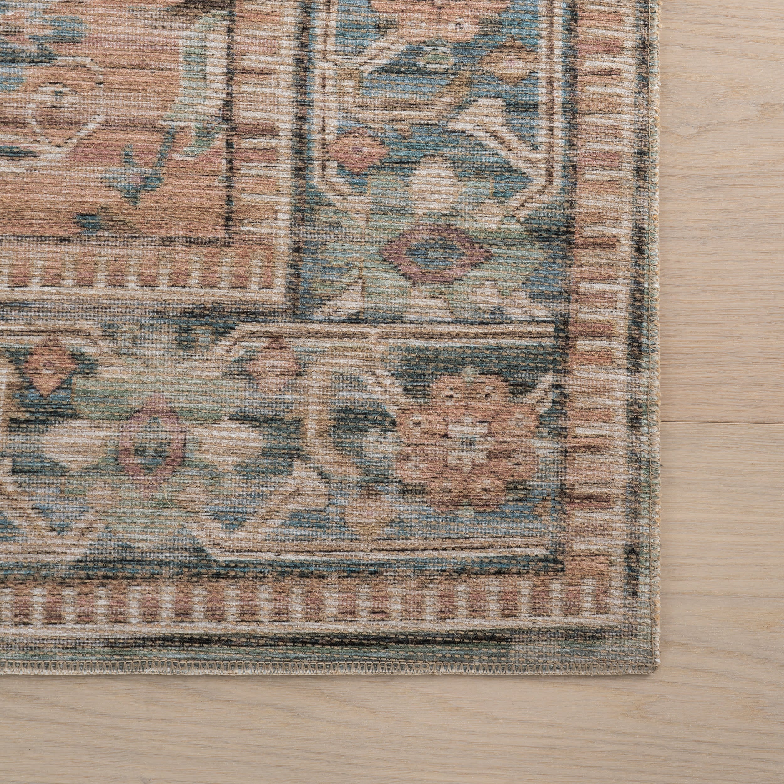 Ankhe Traditional Bordered Rug | Blue