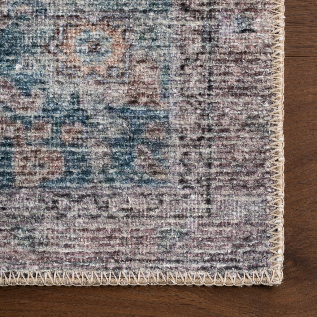 Ethellie Vintage & Distressed Washable Rug | Blue