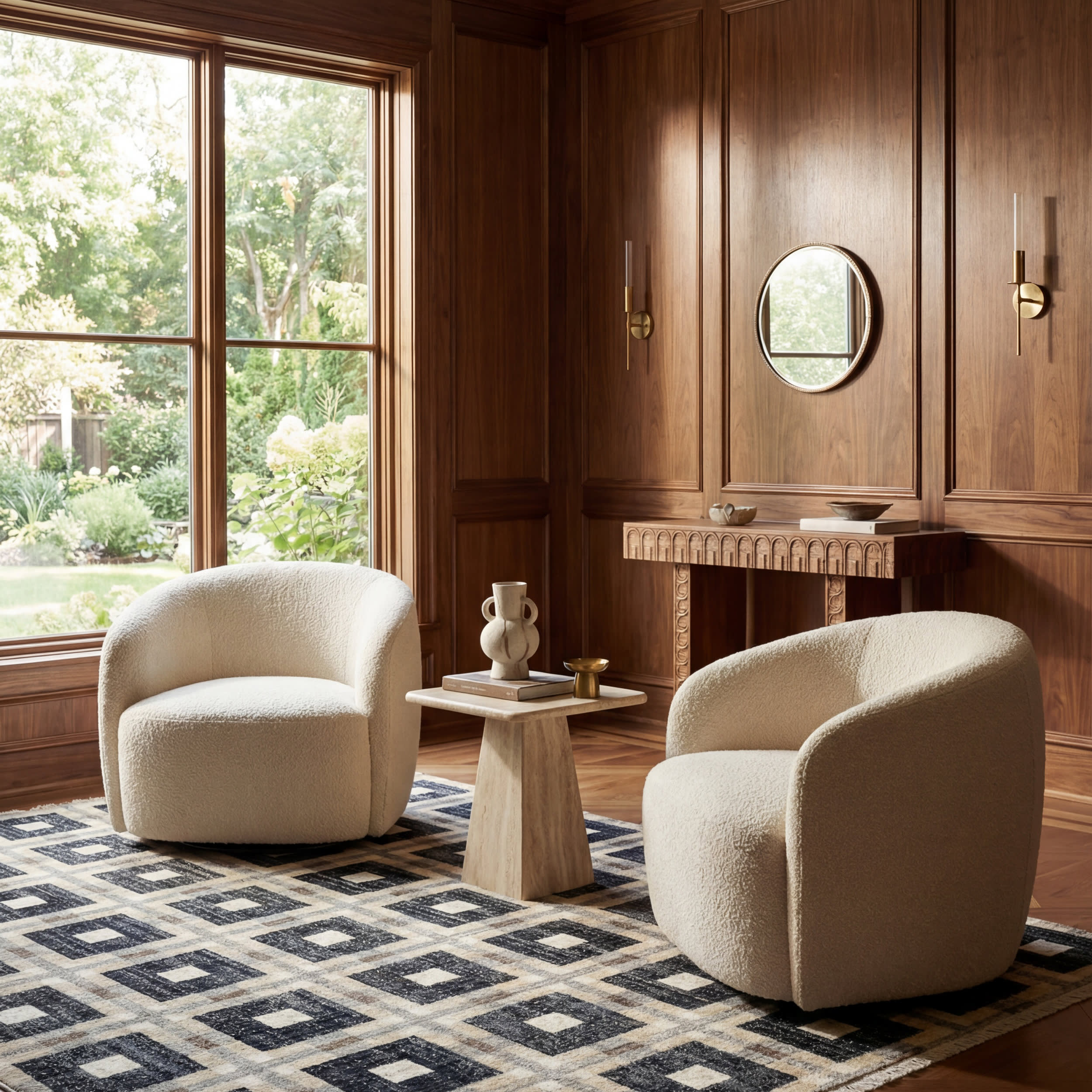 Sorelle Modern Plaid Rug | Navy