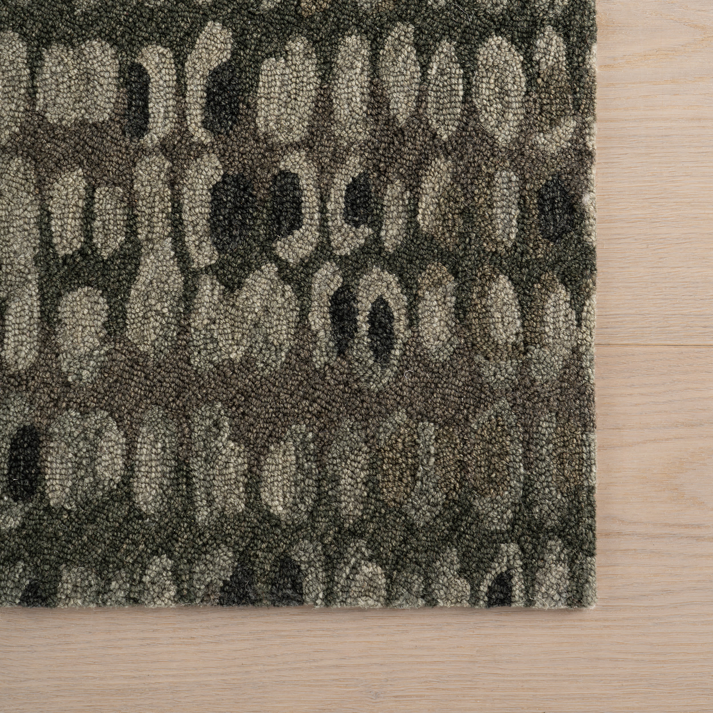 Paint Chip Hand Micro Hooked Wool Rug | Forest