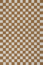 Calina Modern Checkered Indoor Wool Rug | Golden Tan