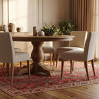 Madel Medallion Washable Rug | Red