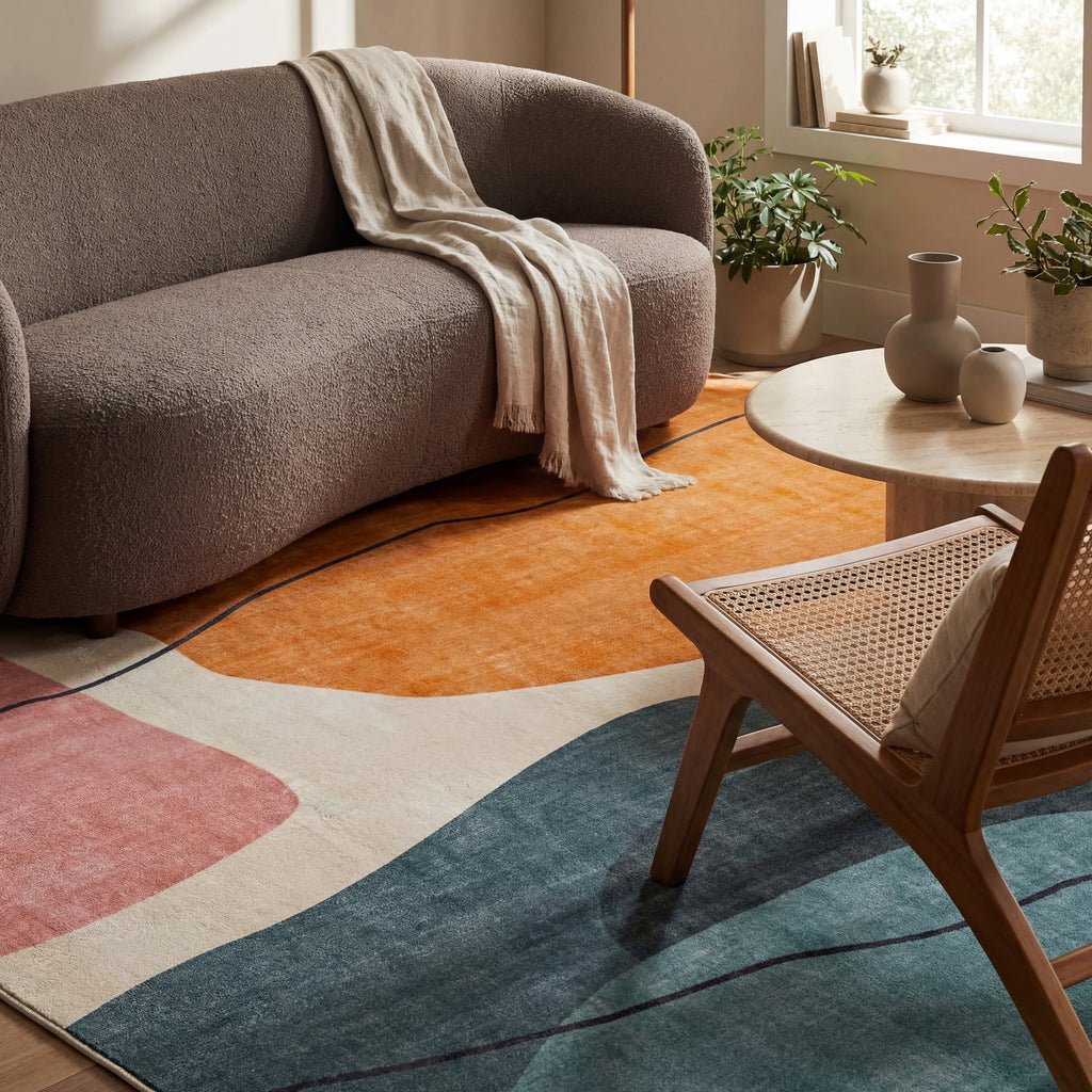 Benni Abstract Washable Rug | Multicolor