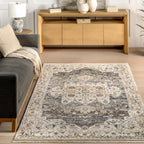 Angelique Vintage Medallion Rug | Light Blue
