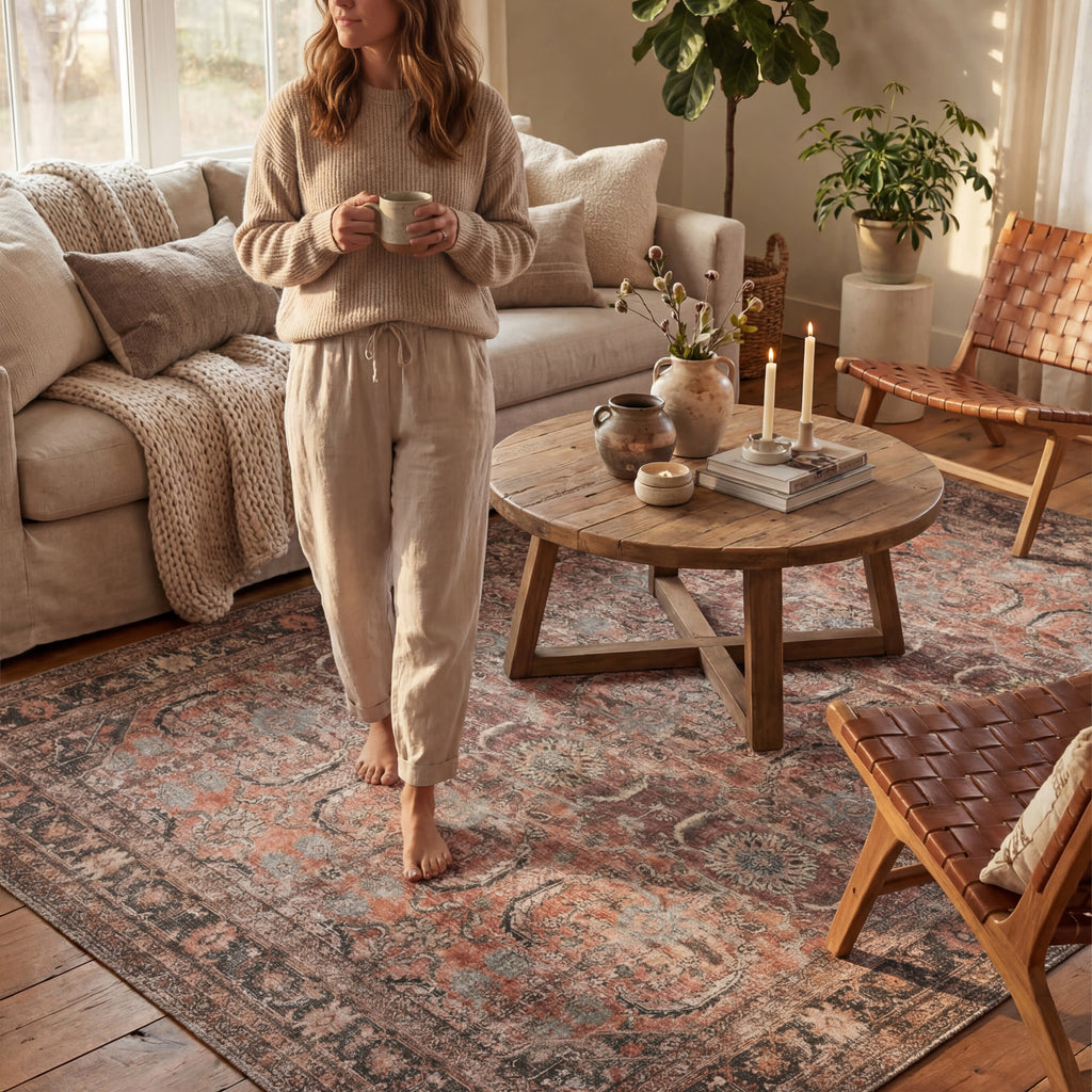 Red Bank Antiqued Jute-Blend Rug | Multicolor
