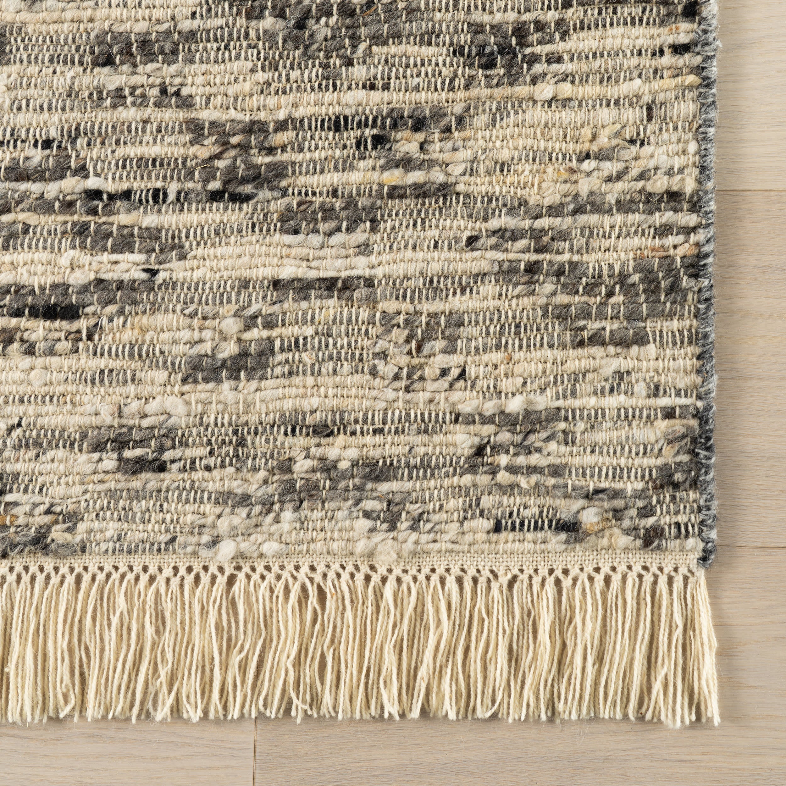 JuJu Tasseled Wool Rug | Grey