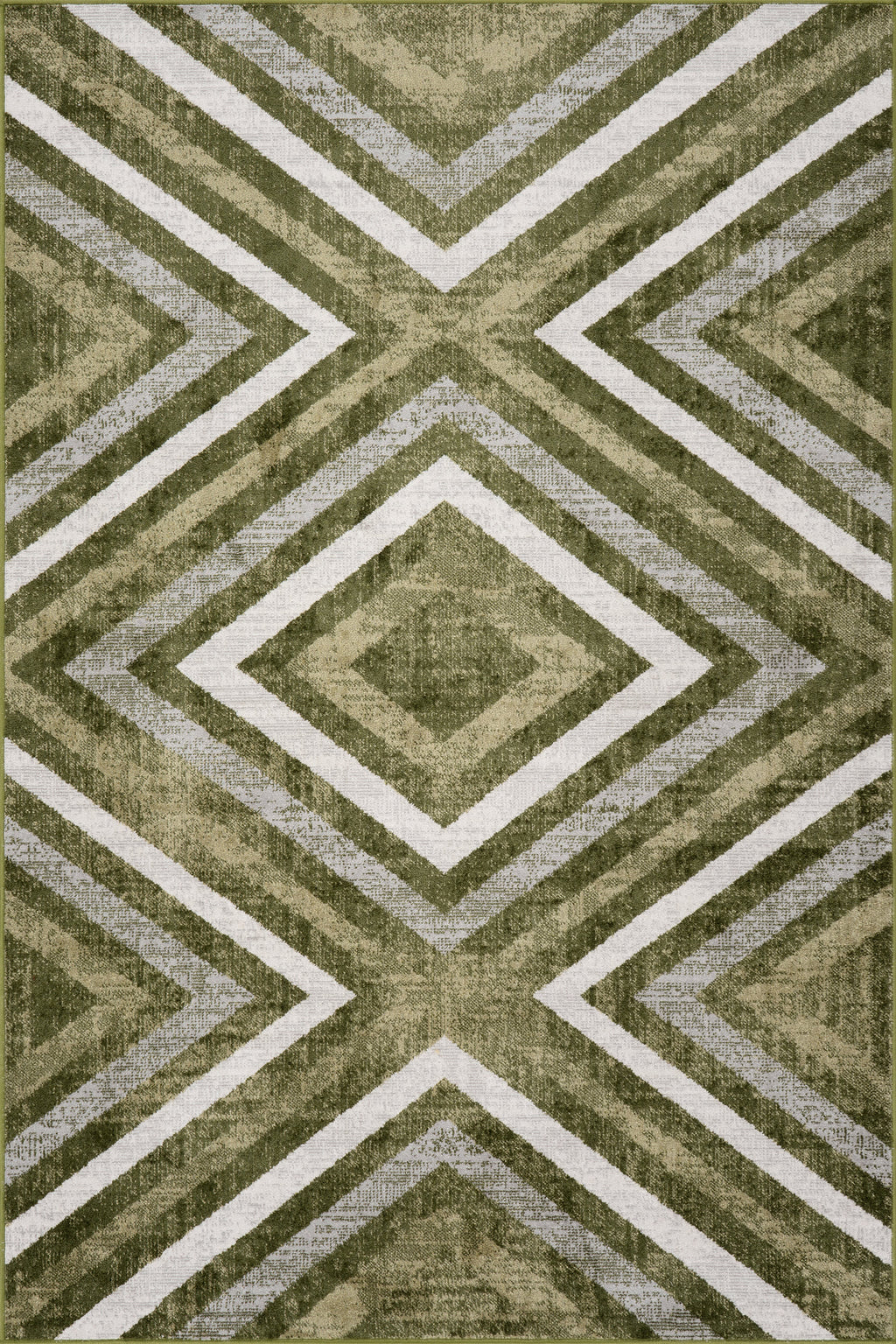 Reeba Washable Distressed Rug | Green