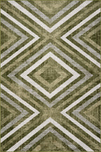 Reeba Washable Distressed Rug | Green
