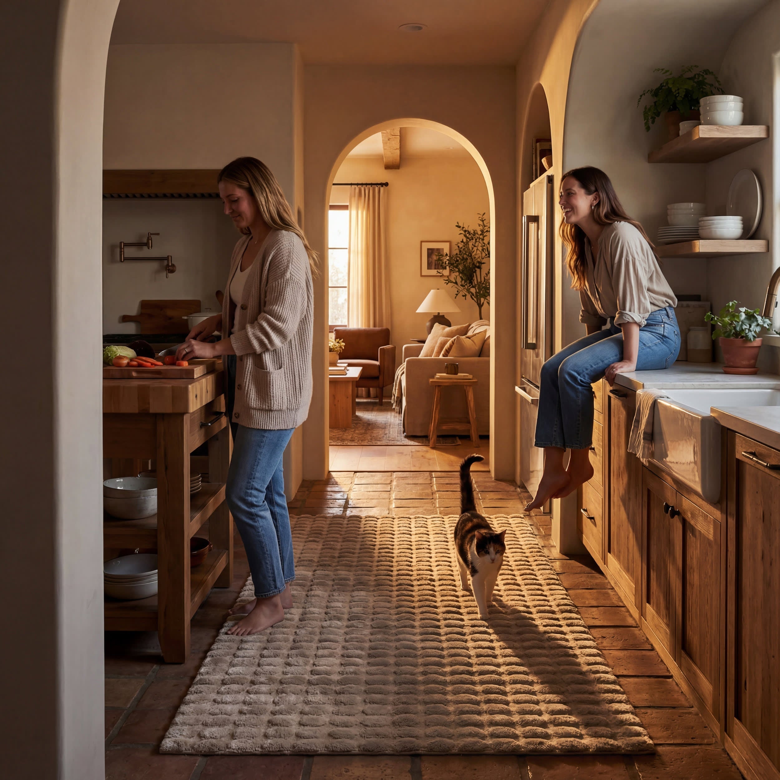 Ivana Checkered Plush Cloud Washable Rug | Taupe