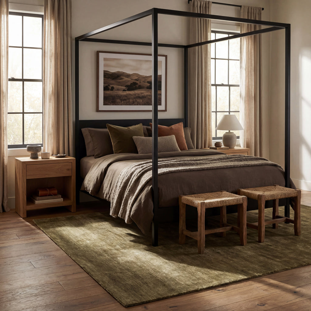 Arrel Speckled Wool-Blend Rug | Verdant Green