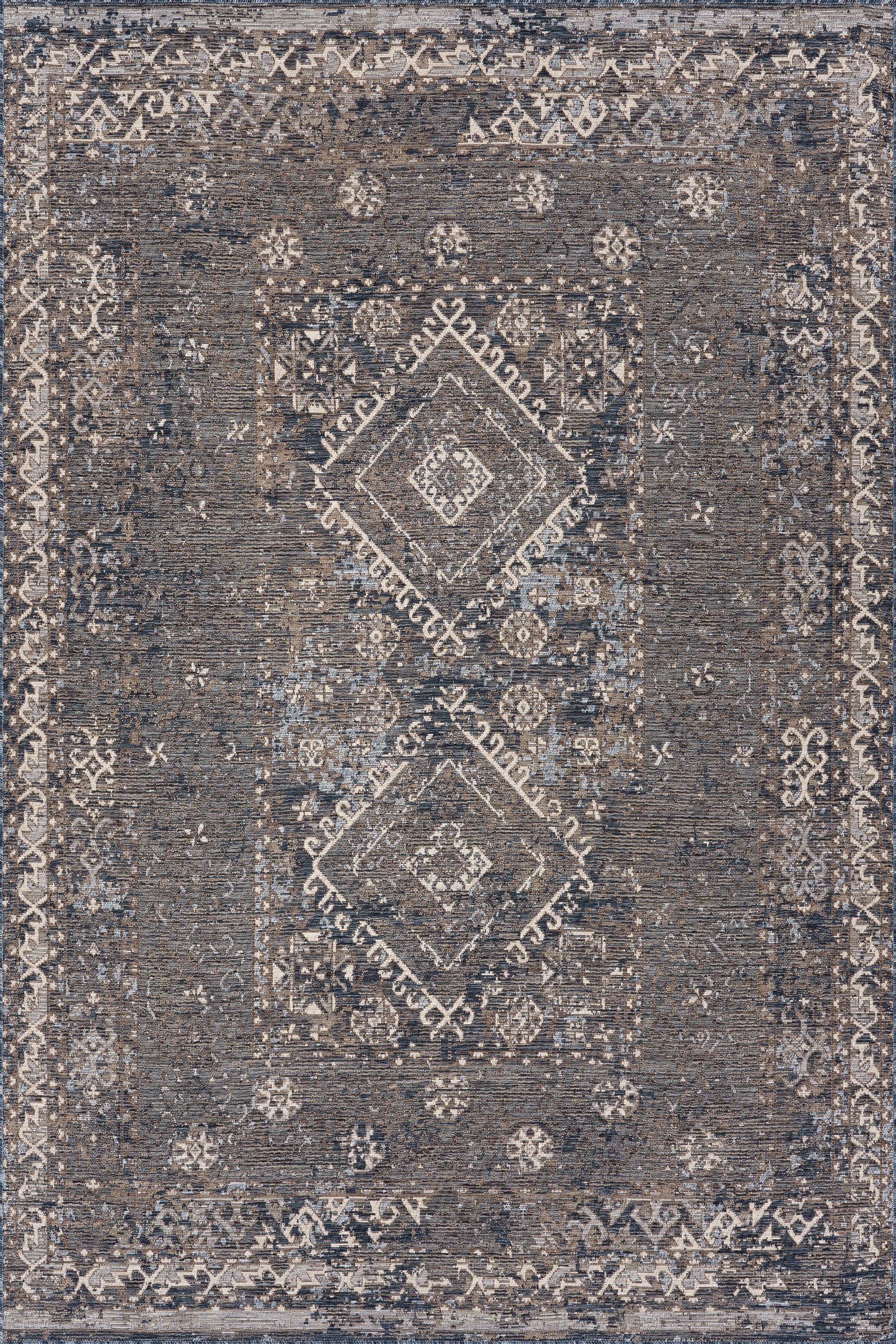 Solia Traditional Medallion Indoor/Outdoor Rug | Navy
