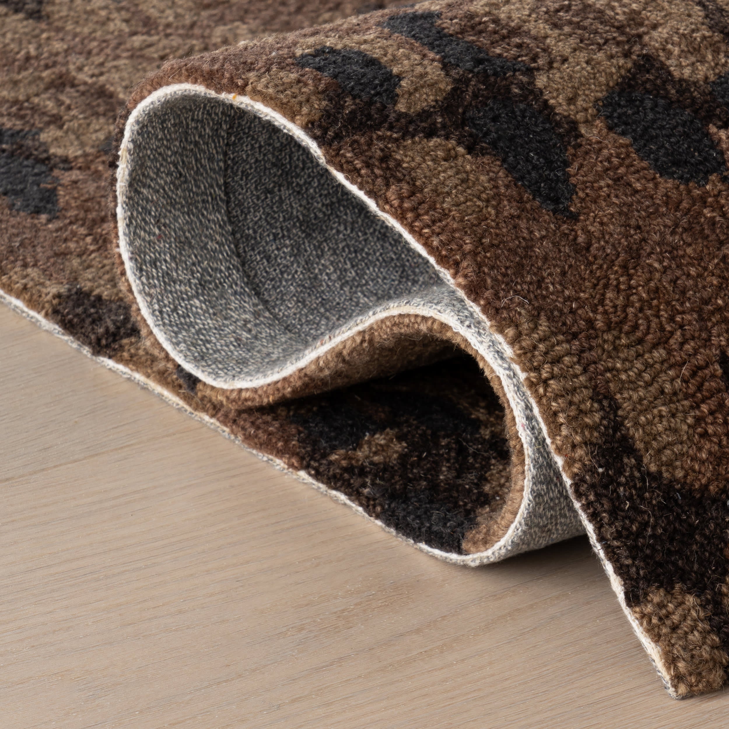 Paint Chip Hand Micro Hooked Wool Rug | Bark
