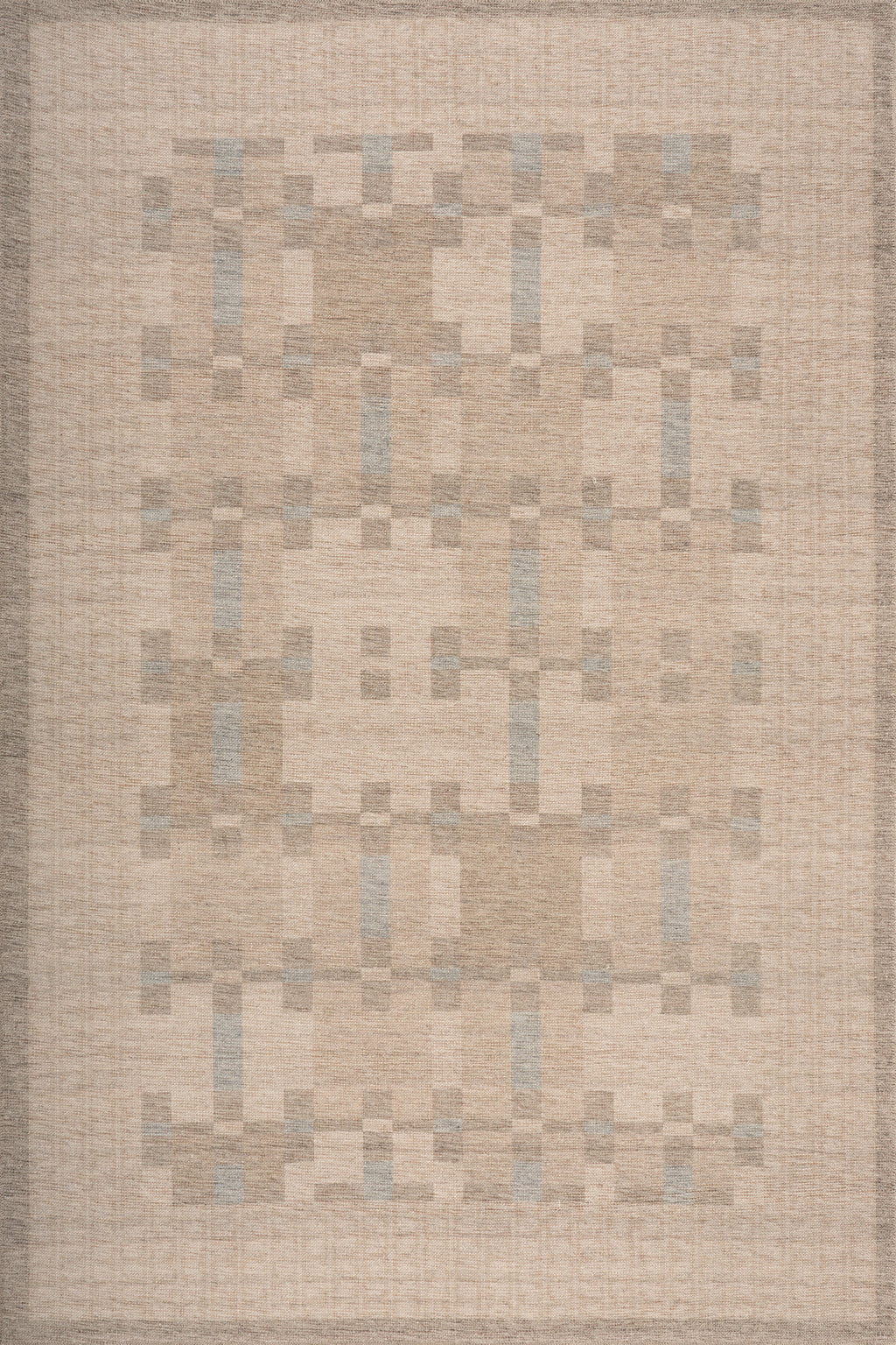 Nefe Bordered Washable Rug | Brown