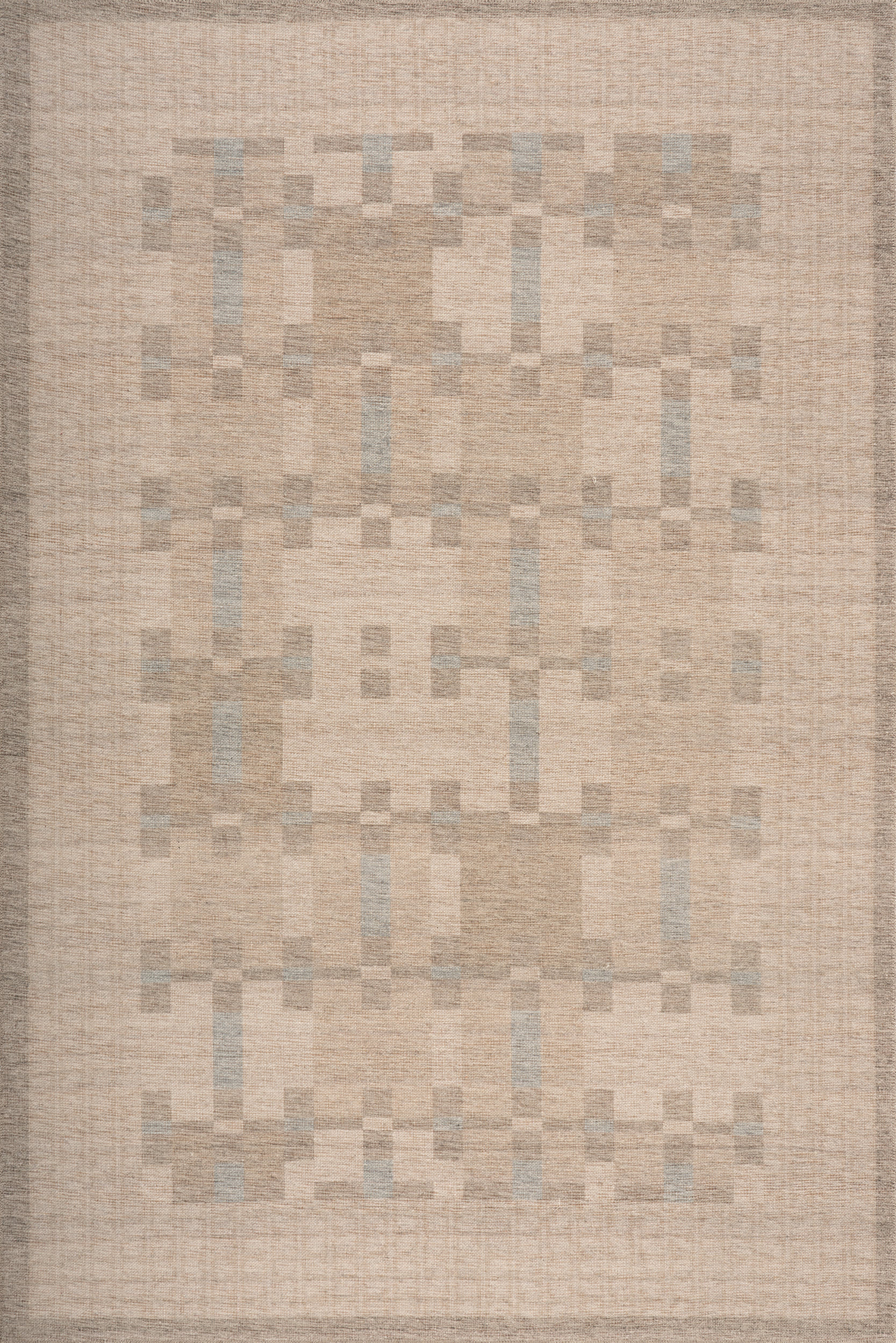 Nefe Bordered Washable Rug | Brown