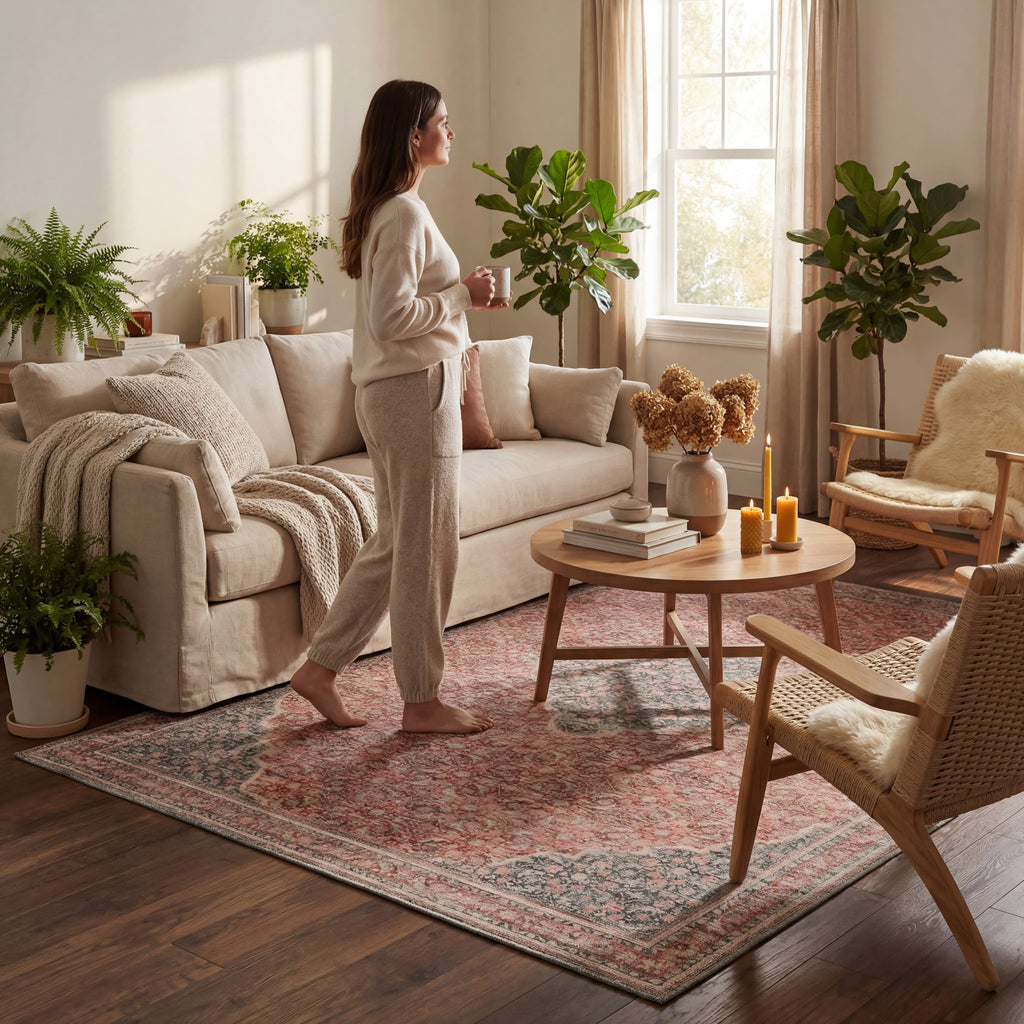 Merit Traditional Medallion Rug | Red