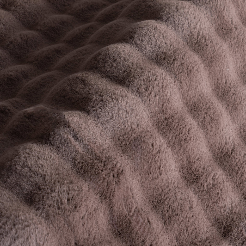 Ivana Checkered Plush Cloud Washable Rug | Dark Brown