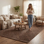 Afra Trellis Bohemian Hand Tufted Wool Rug | Brown