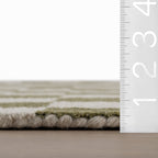 Calina Modern Checkered Indoor Wool Rug | Green