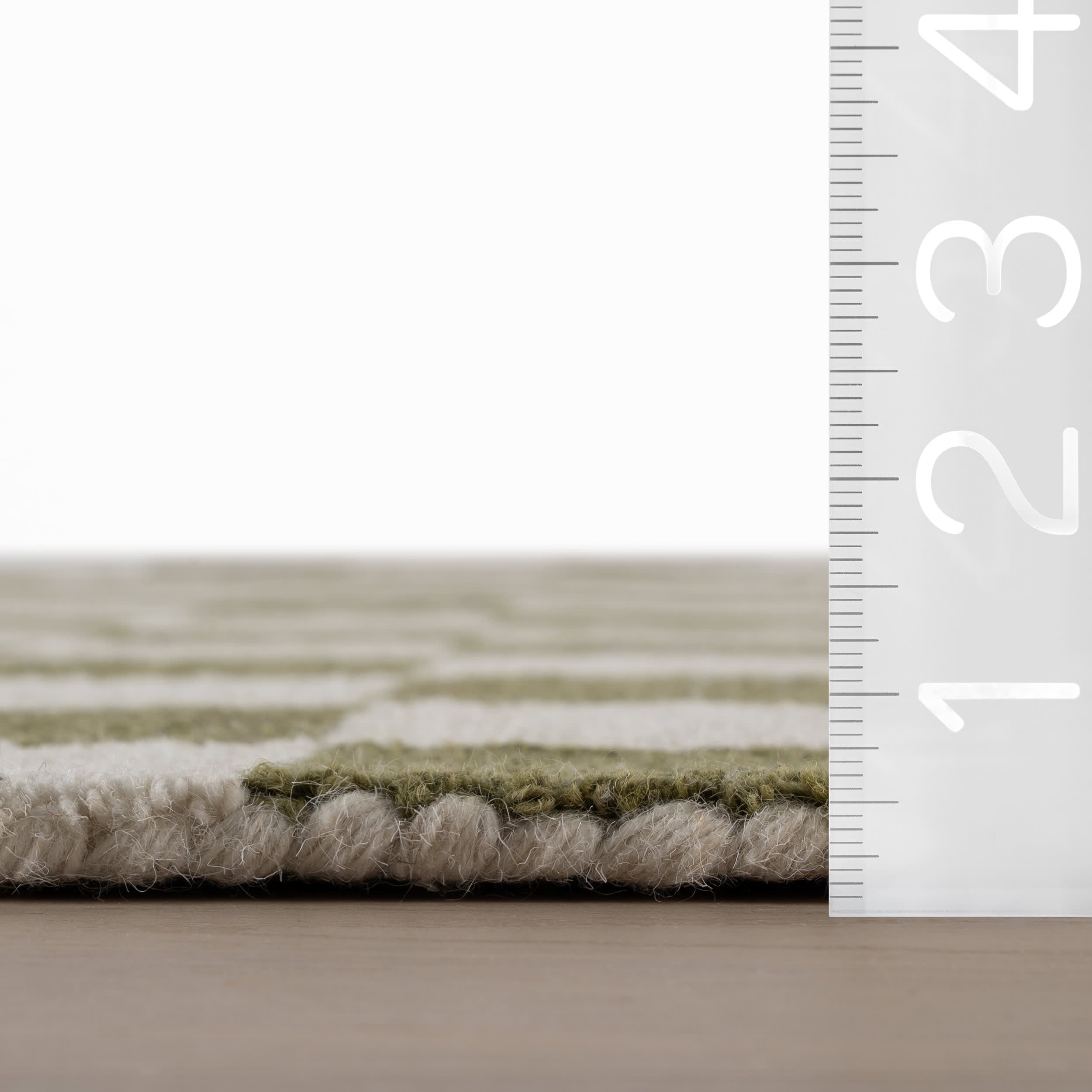 Calina Modern Checkered Indoor Wool Rug | Green