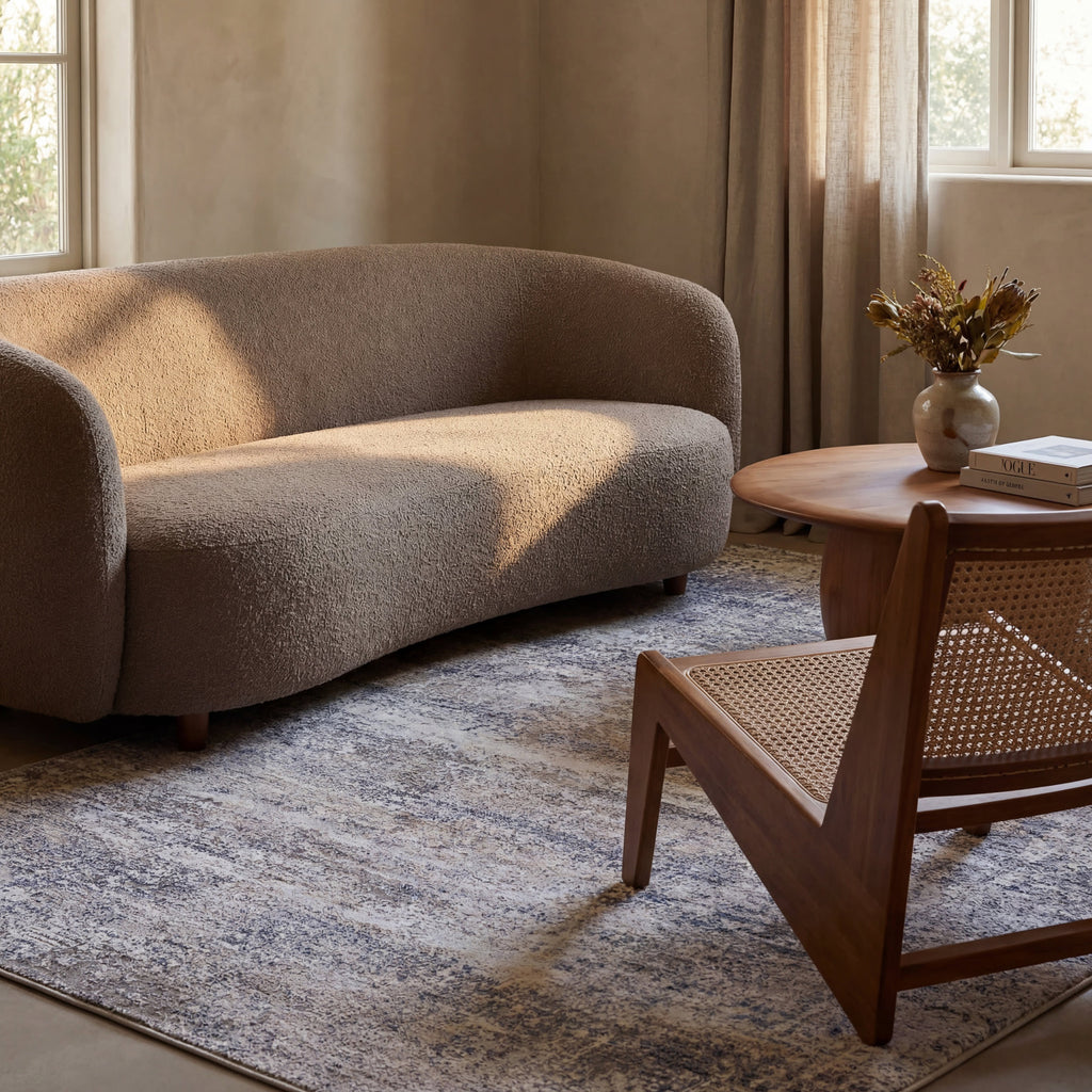 Glacier Abstract Washable Rug | Grey