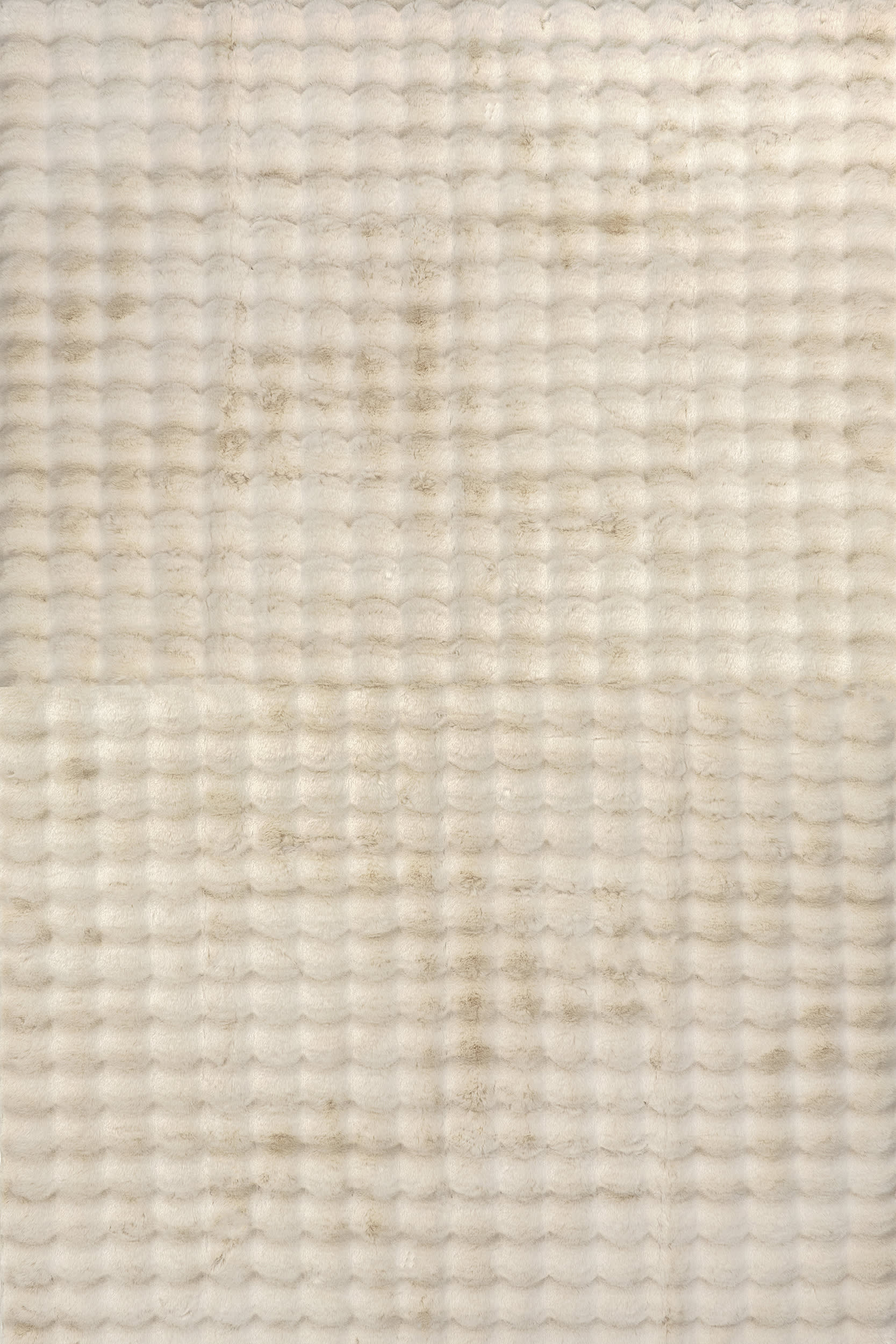 Ivana Checkered Plush Cloud Washable Rug | Beige Main image