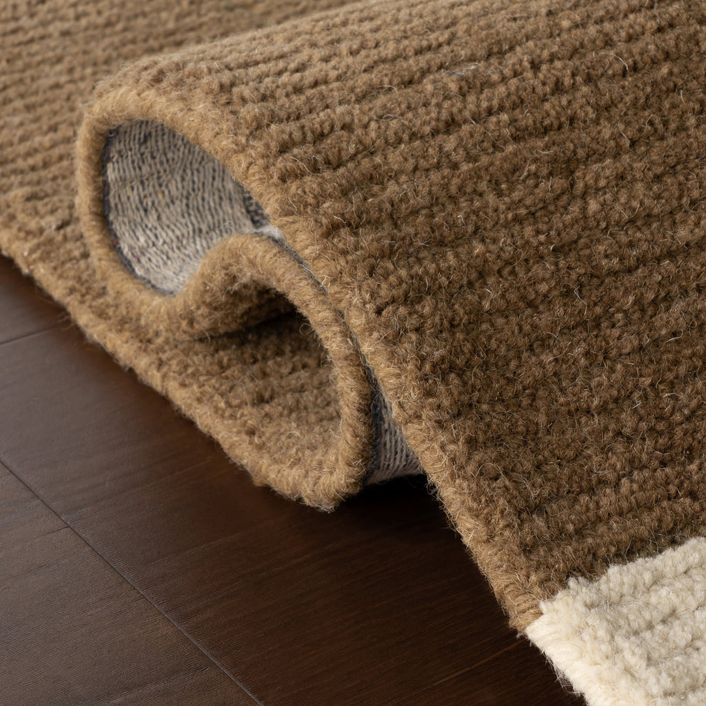 Caligo Mid Century Modern Bordered Rug | Brown