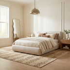 Brumacheck Mid-Century Modern Striped Rug | Tan