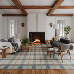 Sundara Modern Plaid Indoor/Outdoor Rug | Grey