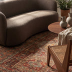 Maid Medallion Washable Rug | Red