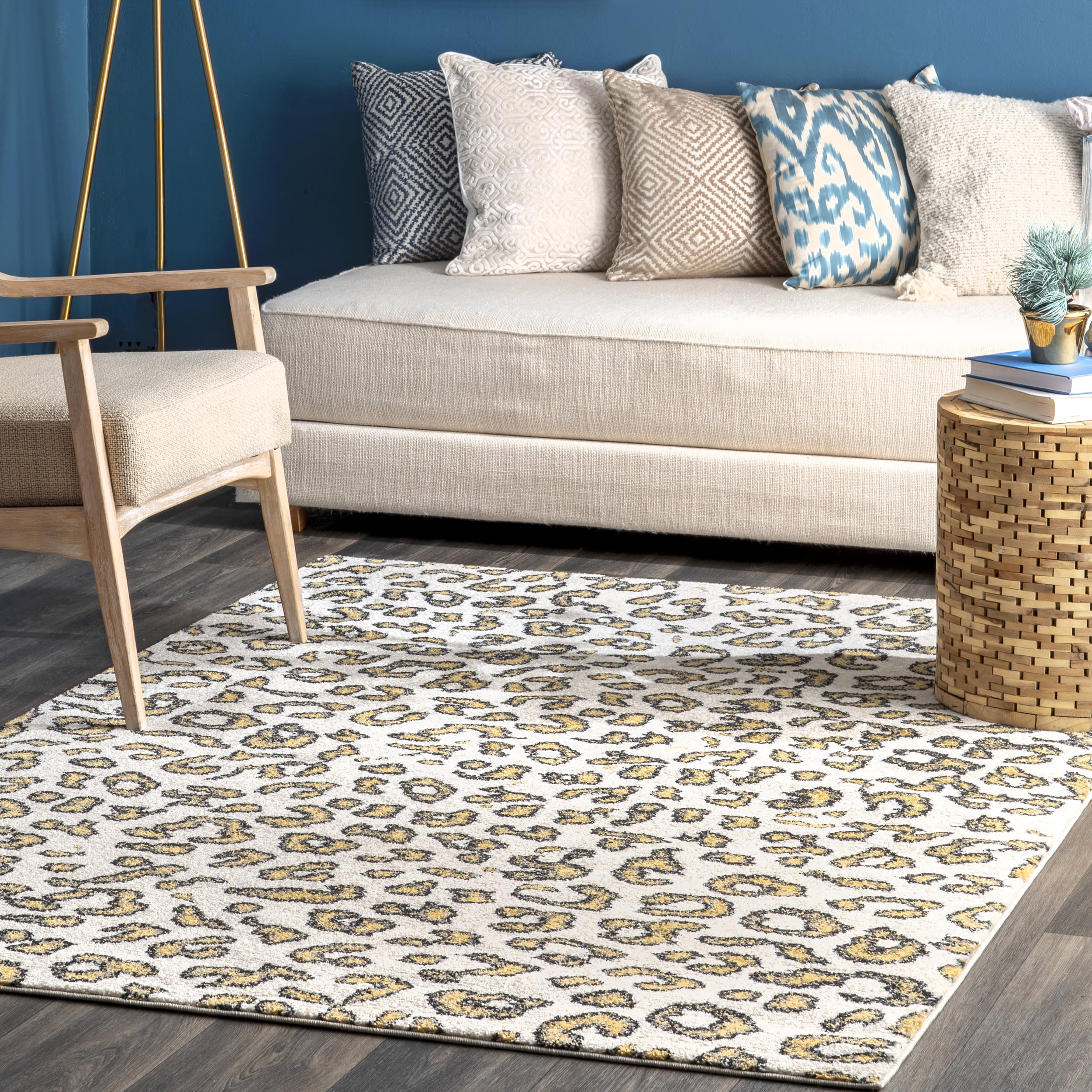 Coraline Leopard Printed Rug | Beige Secondary image