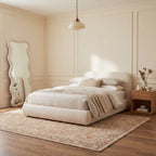 Ankhe Traditional Bordered Rug | Beige
