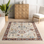 Anabelle Floral Medallion Washable Rug | Multicolor