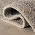 Maivy Bohemian Striped Wool Rug | Grey