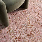 Lianna Washable Vines Rug | Pink