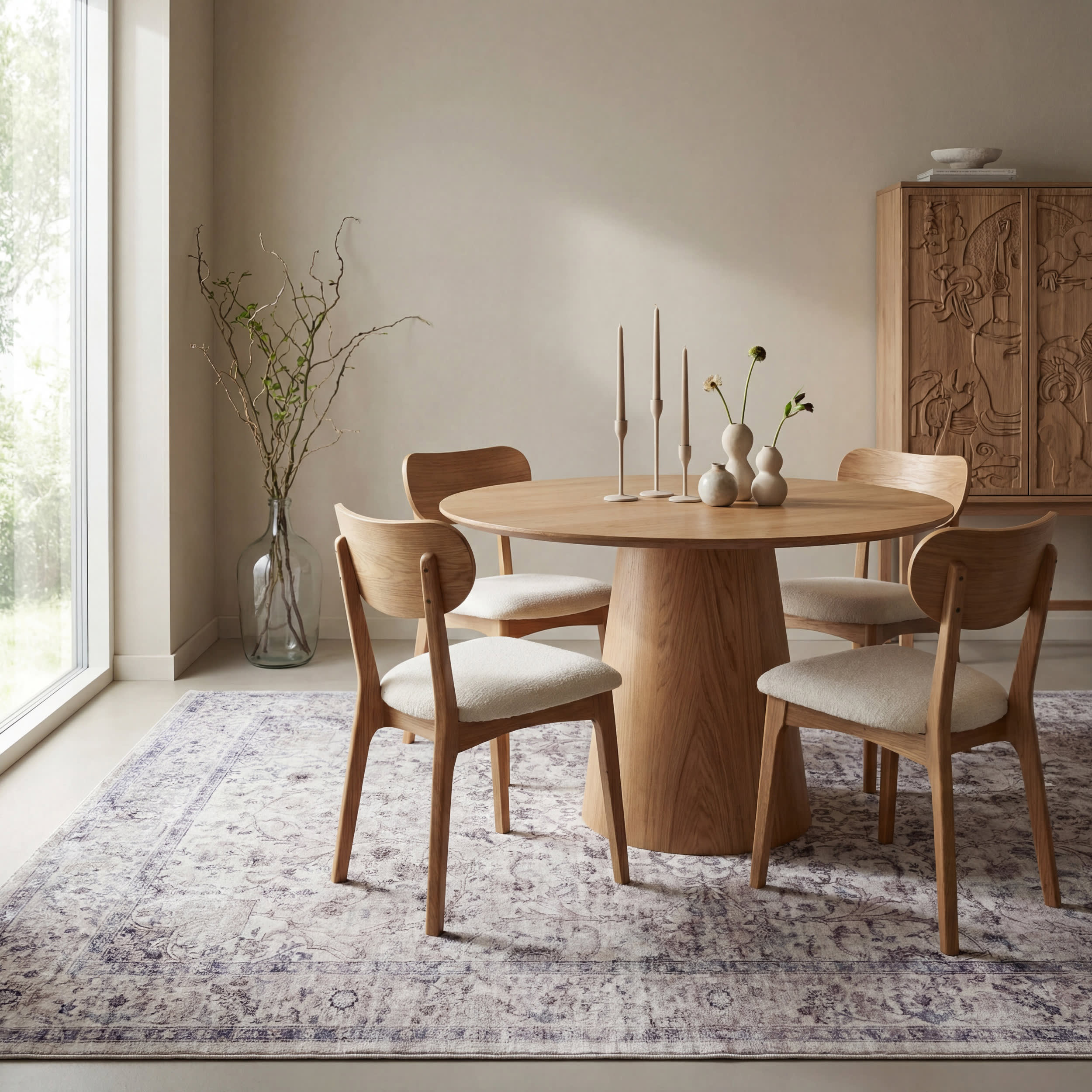 Clanese Oriental and Persian Washable Rug | Grey