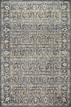 Calvaya Traditional Bordered Washable Rug | Blue