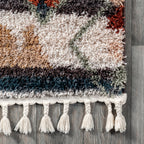 Moroccan Diamond Shag With Tassels Rug | Grey