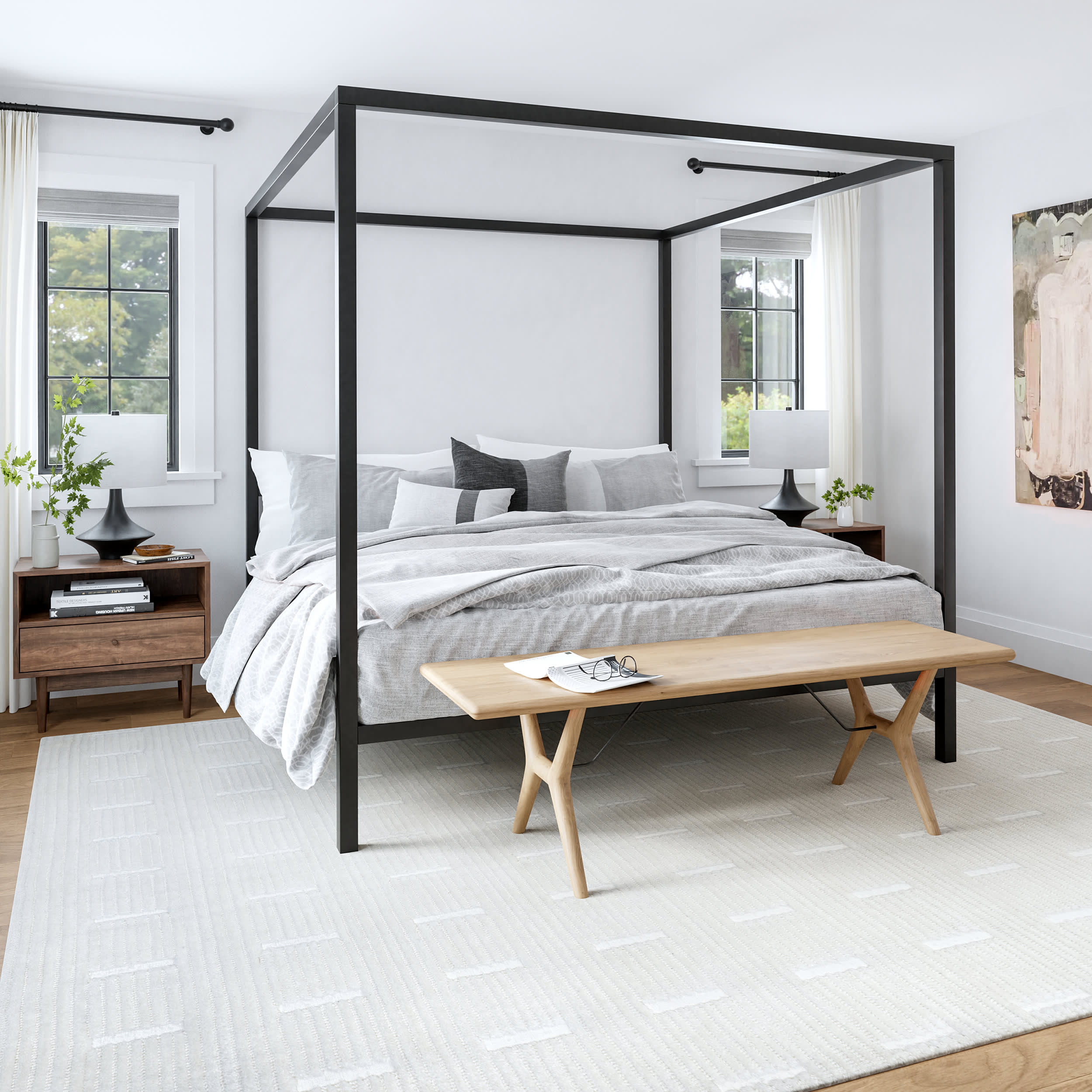 Waverly Broken Stripe Rug | Ivory Secondary image