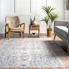 Paulina Persian Washable Rug | Light Grey