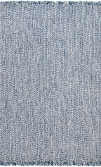 Ashen Braided Tassel Indoor/Outdoor Rug | Blue