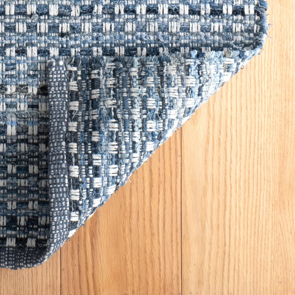 Denim Stone Handwoven Cotton Rug | Blue