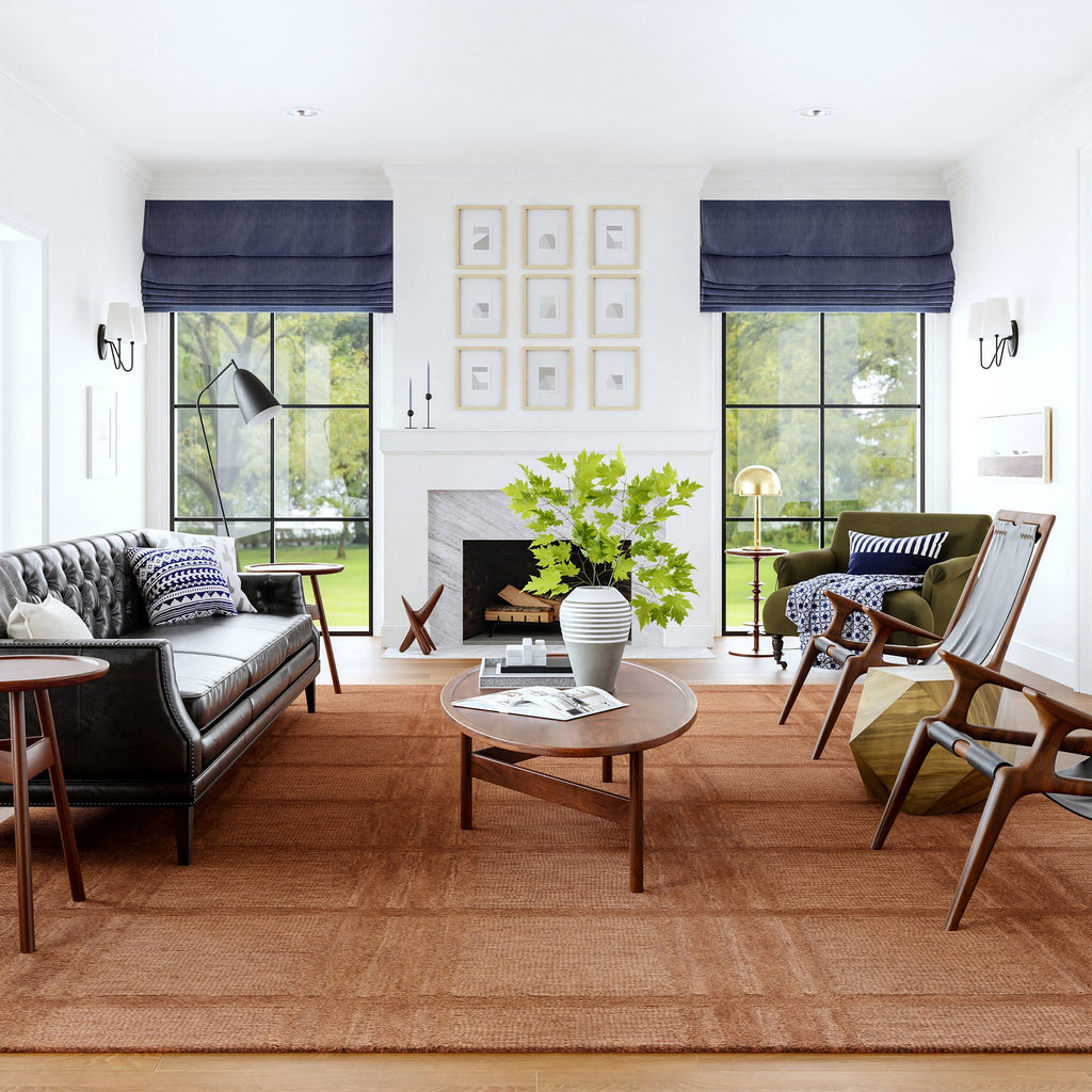 Mallory Checked Wool Rug | Rust