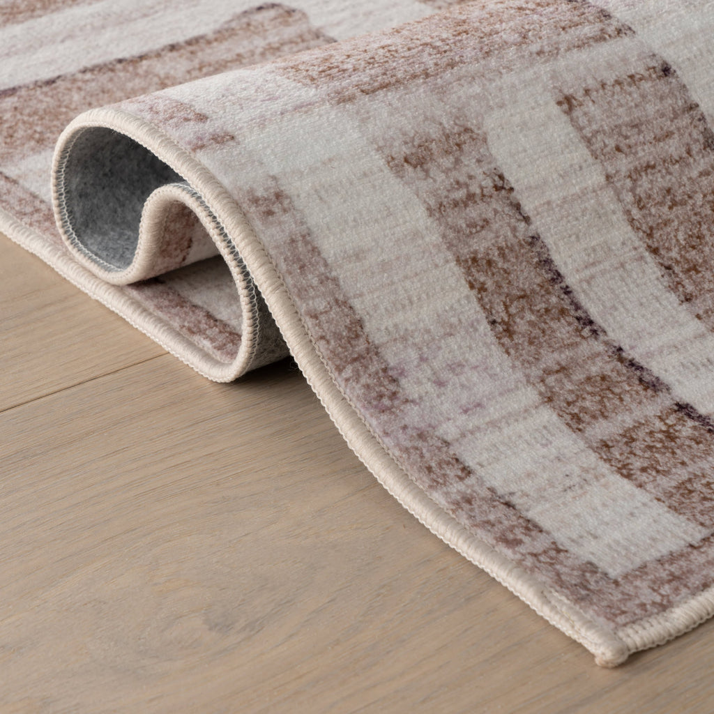 Janatha Moroccan Abstract Washable Rug | Ivory