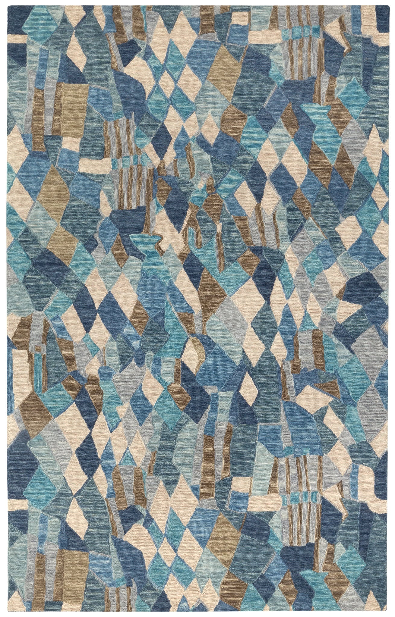 Deer Leap Hand Hooked Wool Rug | Blue Image secondaire du produit