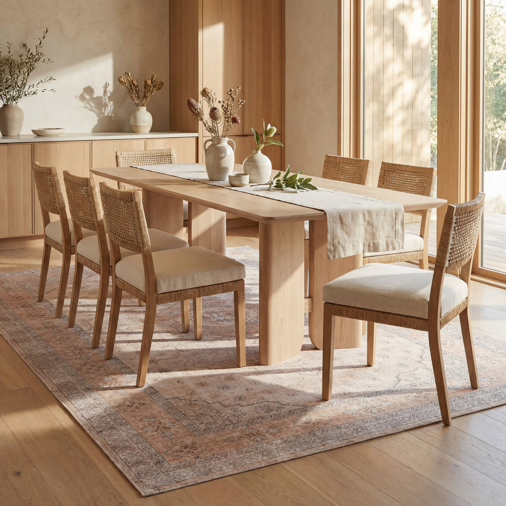 Kanna Oriental and Persian Washable Rug | Peach