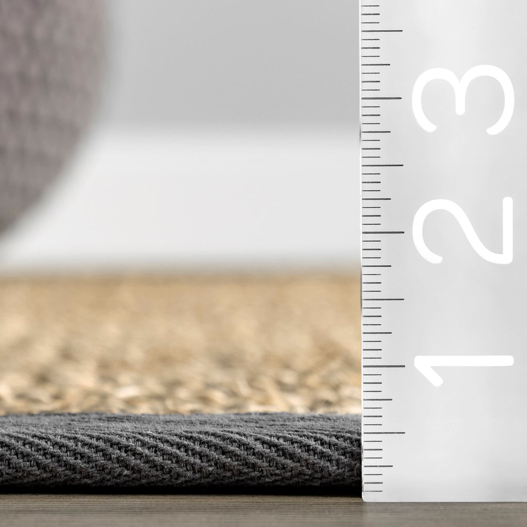 Seagrass with Border Rug | Dark Grey